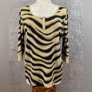 Lauren Ralph Lauren Leopard Print Long Sleeve Shirt Size 1X EUC